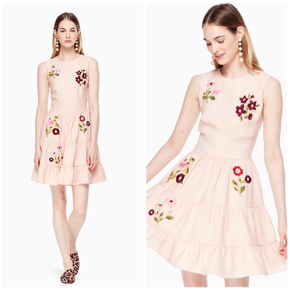 kate spade Dresses & Skirts - NWT Kate Spade Blush Floral Embroidered Dress